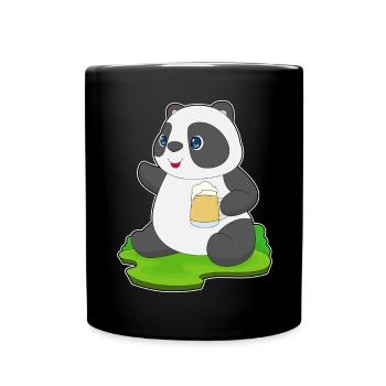 Panda Bier - Tasse einfarbig - Schwarz - Vorne