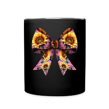 Coquette Bow Sunflower Cute Pink Plant Mom - Tasse einfarbig - Schwarz - Vorne