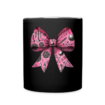 Coquette Bow Alchemy Symbol Pattern Pink - Full Colour Mug - black - Front