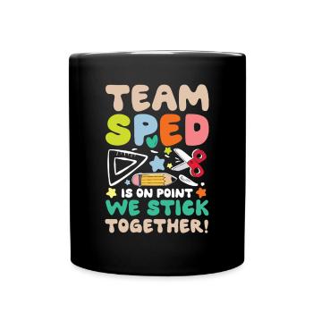 Team SPED Spezielle Bildung Zusammenhalt - Tasse einfarbig - Schwarz - Vorne