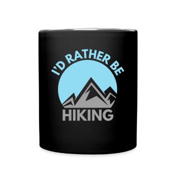 Berge Wandern Spruch Bergwandern - Tasse einfarbig - Schwarz - Vorne