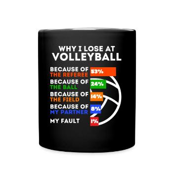 Volleyballer Lustiger Volleyball Spruch - Tasse einfarbig - Schwarz - Vorne