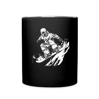 Snowboarder Drawing - Full Colour Mug - black - Front