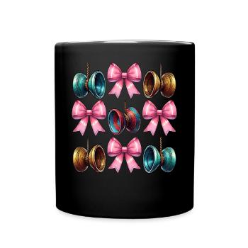 Coquette Bow Yoyo Toy Girl Mothers Day - Full Colour Mug - black - Front