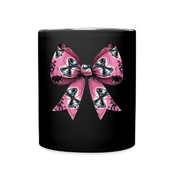 Coquette Bow Yoyo Toy Pattern Girl Mothers Day - Full Colour Mug - black - Front