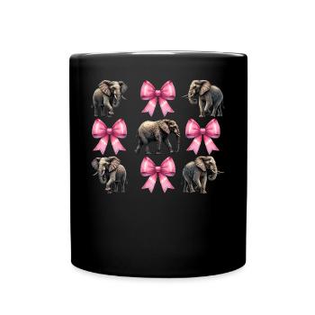 Coquette Bogen Elefant Mädchen Mama Muttertag rosa - Tasse einfarbig - Schwarz - Vorne