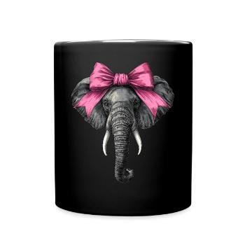 Coquette Bow Cute Elephant Girl Mom Mothers Day - Tasse einfarbig - Schwarz - Vorne