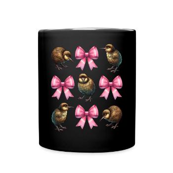Coquette Bogen Kiwi Vogel Mama Muttertag rosa - Tasse einfarbig - Schwarz - Vorne