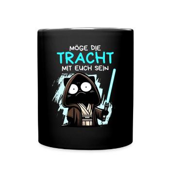 Möge die Tracht mit euch sein – Nerdkatze - Tasse einfarbig - Schwarz - Vorne