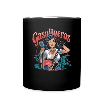 Gasolineros Retro Rockabilly Kunst mit - Tasse einfarbig - Schwarz - Vorne