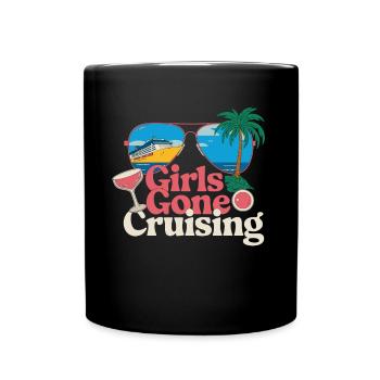 Girls Gone Cruising Sunglasses Palm Tree Cruise - Full Colour Mug - black - Front