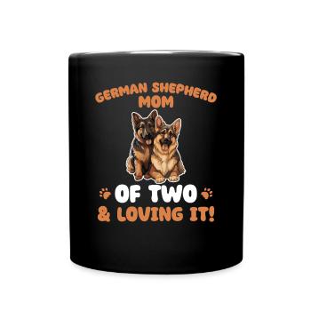 Berger allemand Maman de deux enfants - Mug uni - noir - Devant
