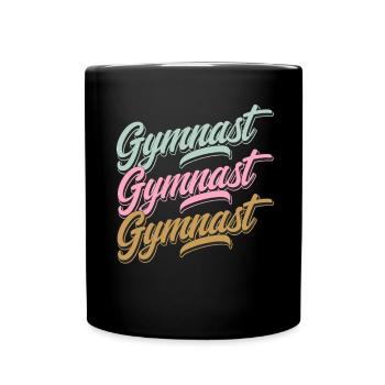 Gymnast Schriftzug für Athleten und - Tasse einfarbig - Schwarz - Vorne