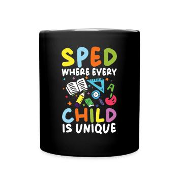 Special education where every child is unique - Full Colour Mug - black - Front