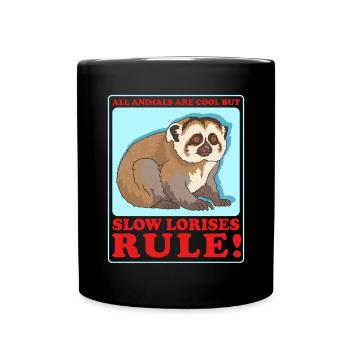 Plumploris Slow Lorises Geschenk - Tasse einfarbig - Schwarz - Vorne