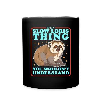 Plumploris lustige Slow Lorises Geschenk - Tasse einfarbig - Schwarz - Vorne