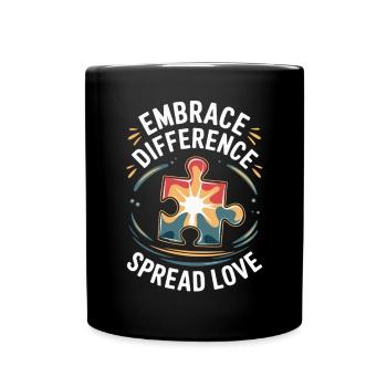 Autism - Unique is beautiful - Full Colour Mug - black - Front