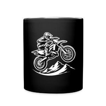 Motorcross - Tasse einfarbig - Schwarz - Vorne