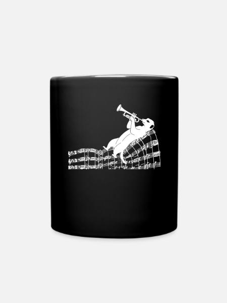Suricate musical avec trompette et partitions - Mug uni - noir