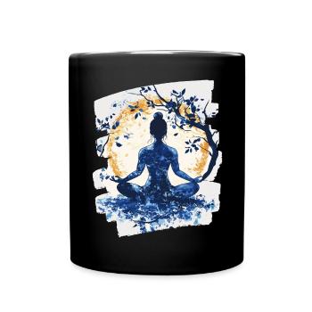 Yoga Namaste Meditation - Tasse einfarbig - Schwarz - Vorne