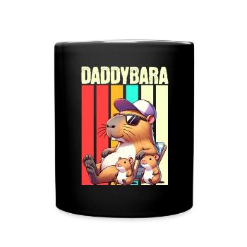 Daddybara Capybara Vater Papa - Tasse einfarbig - Schwarz - Vorne