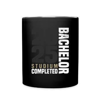 Bachelor Studium 2025 - Tasse einfarbig - Schwarz - Vorne