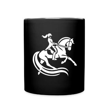 Cavalière de dressage - Mug uni - noir - Devant