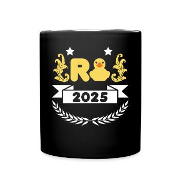 R Ente Rente 2025 - Tasse einfarbig - Schwarz - Vorne
