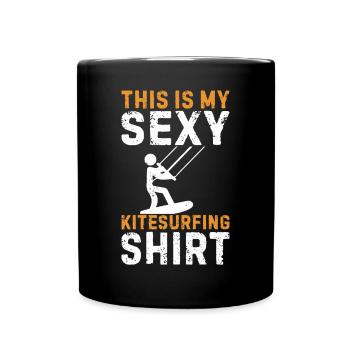 C’est mon t-shirt de kitesurf sexy Kitesurfer - Mug uni - noir - Devant