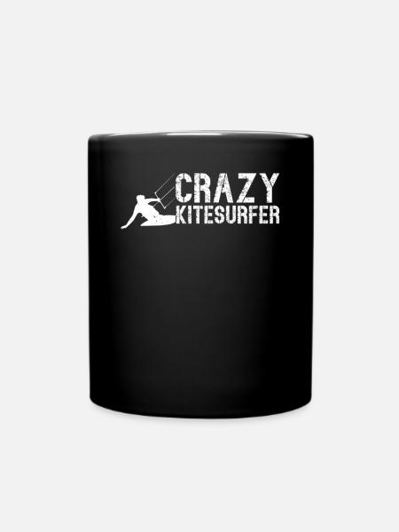 Kiteboarding - Crazy Kitesurfer - Tasse einfarbig - Schwarz