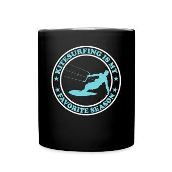 Le kitesurf est ma saison préférée - Kiteboard - Mug uni - noir - Devant