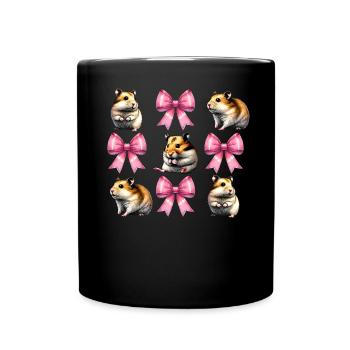 Coquette Bow Hamster Cute Hammy Mom Mothers - Full Colour Mug - black - Front