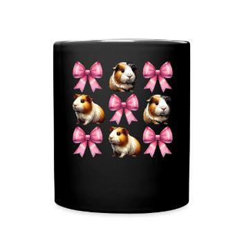 Coquette Bow Guinea Pig Cute Pet Mom Mothers - Full Colour Mug - black - Front