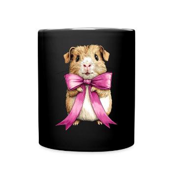 Coquette Bow Guinea Pig Cute Pet Mom Mothers - Full Colour Mug - black - Front