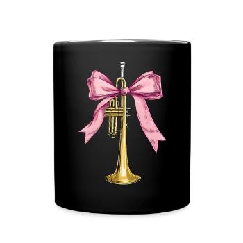 Coquette Bow Trumpet Instrument Trumpeter - Full Colour Mug - black - Front