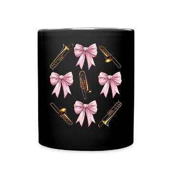 Kokette Bogen Posaunenmädchen Posaunist Mama - Tasse einfarbig - Schwarz - Vorne