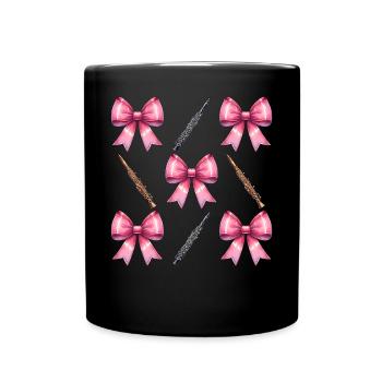 Coquette Bow Clarinet Girl Clarinetist Mom - Full Colour Mug - black - Front