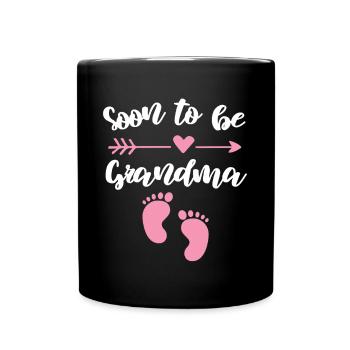 Expectant granny baby soon grandmother - Full Colour Mug - black - Front
