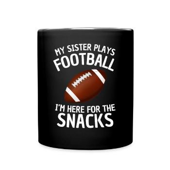 Dicton de sœur de football américain - Mug uni - noir - Devant