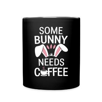 Café Pâques Dicton Café Lapin de Pâques - Mug uni - noir - Devant