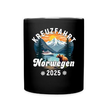 Kreuzfahrt Norwegen 2025 - Tasse einfarbig - Schwarz - Vorne