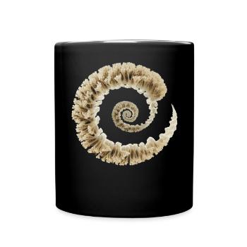 Spirale fongique de Fibonacci | Art de la nature sacrée - Mug uni - noir - Devant