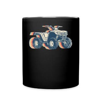 Atv Quad 4 Wheeler Retro Line Art - Tasse einfarbig - Schwarz - Vorne