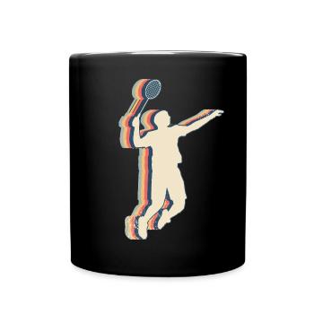 Badminton Player Team Coach Coach Retro - Full Colour Mug - black - Front