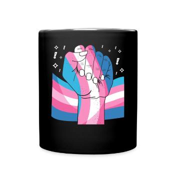 Transgender Trans LGBT Pride - Full Colour Mug - black - Front