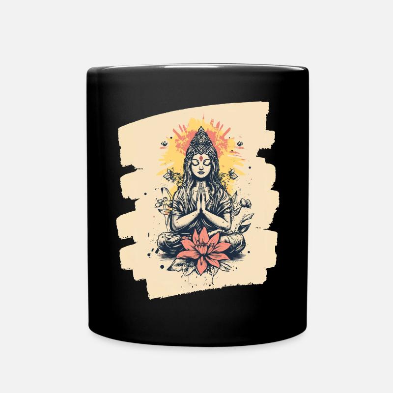 Yoga Namaste Meditation - Tasse einfarbig - Schwarz