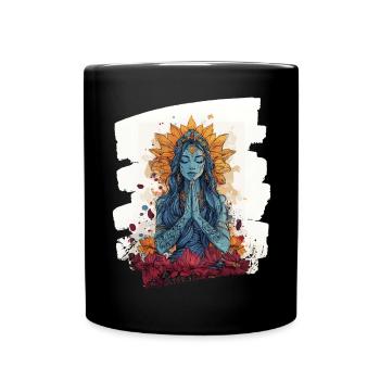 Yoga Namaste Meditation - Tasse einfarbig - Schwarz - Vorne