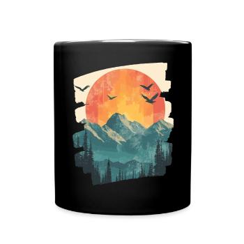 Berge - Tasse einfarbig - Schwarz - Vorne