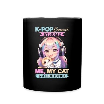 Anime K Pop & Cats Kawaii - Tasse einfarbig - Schwarz - Vorne