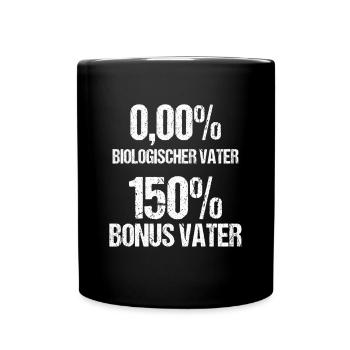 Bonus Vater Papa Papi Stiefvater Vatertag Geschenk - Tasse einfarbig - Schwarz - Vorne